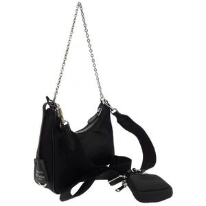 Prada Bag ReEdition Shoulder Saffiano Leather 2005 Black Chain